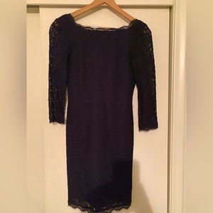 Adrianna Papell Black lace 3/4 sleeve mini dress